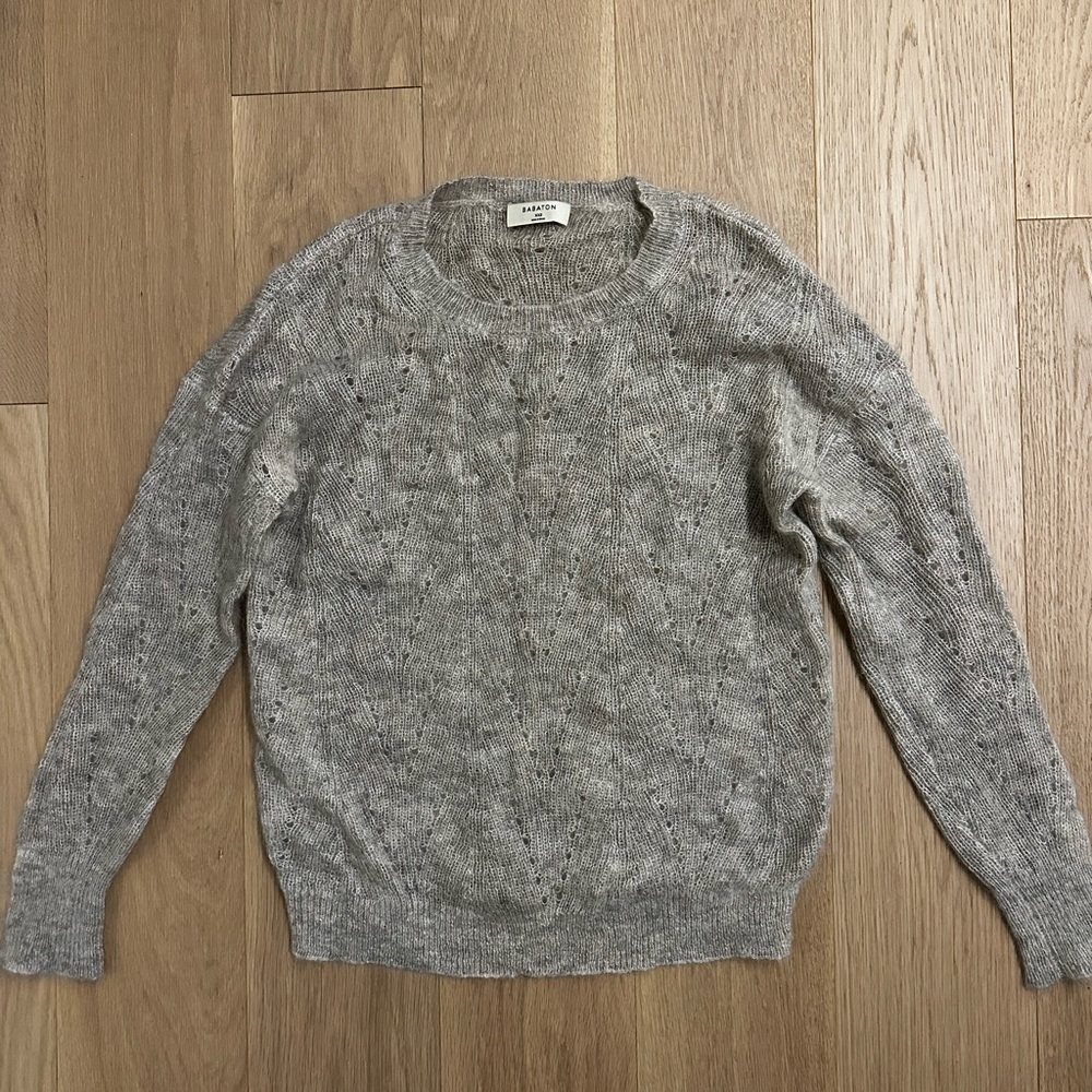 Babaton Gray Turtleneck Sweater Soft Knit Cozy